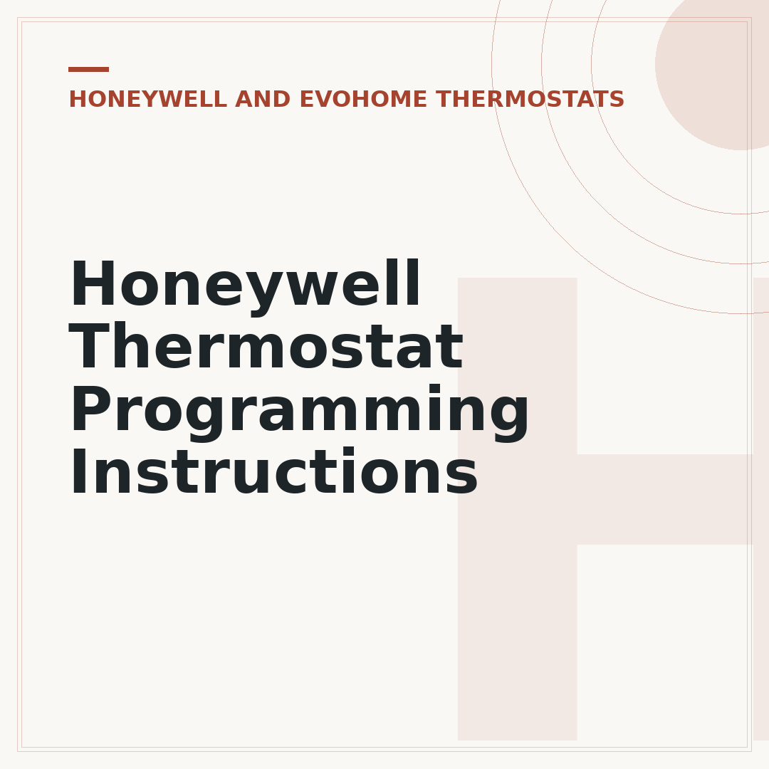Honeywell Thermostat Programming Instructions