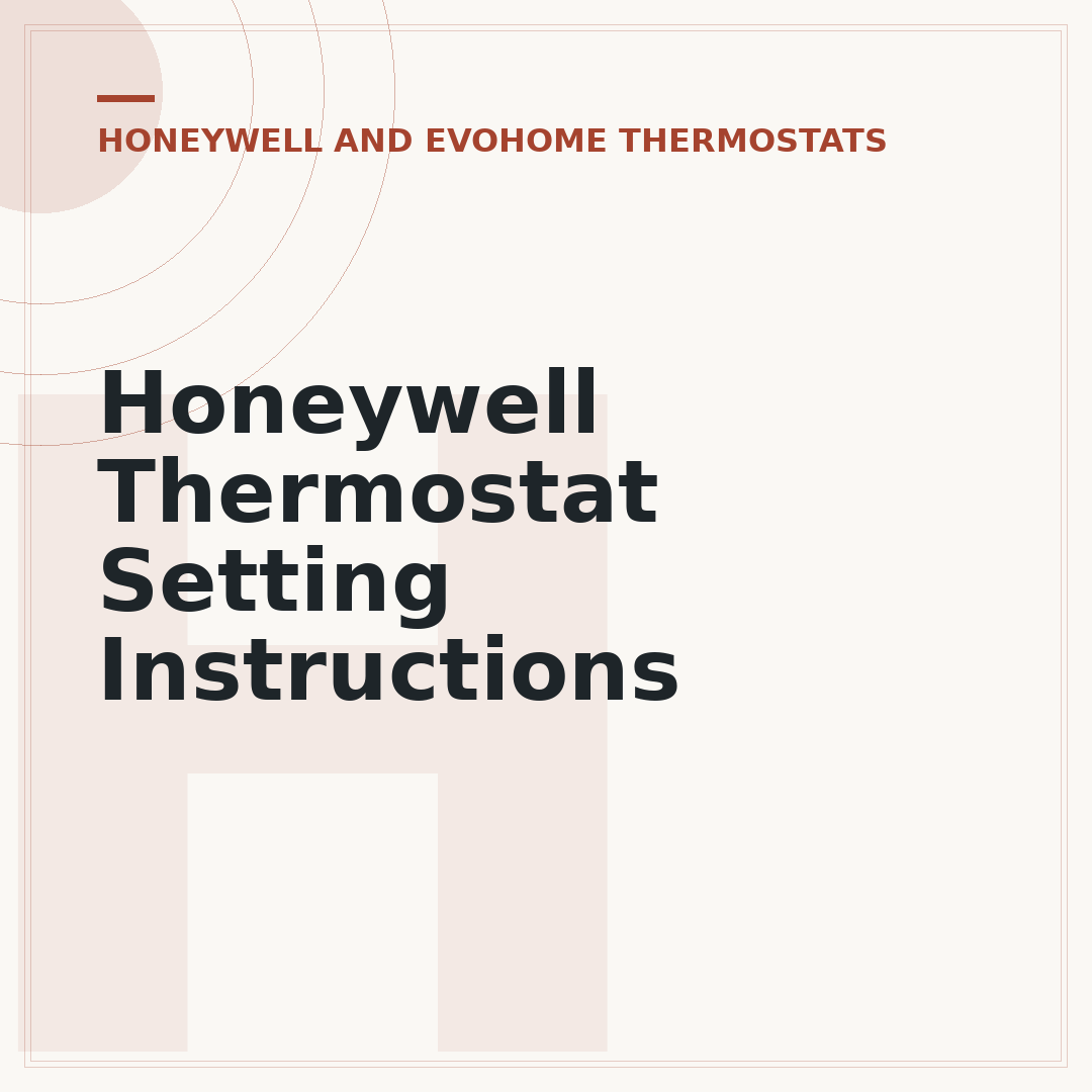 Honeywell Thermostat Setting Instructions