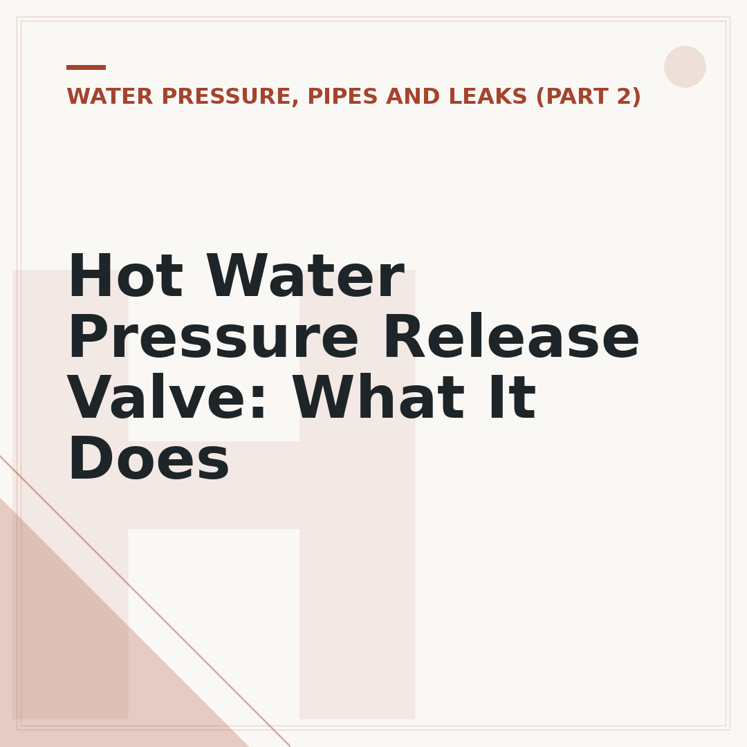Hot Water Pressure Release Valve: What It Does