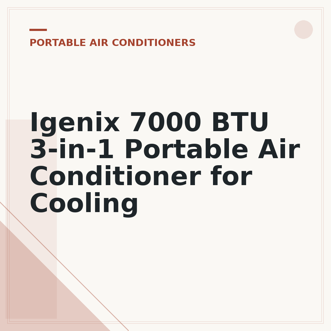 Igenix 7000 BTU 3-in-1 Portable Air Conditioner for Cooling