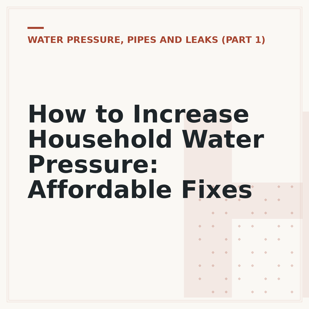 How to Increase Household Water Pressure: Affordable Fixes