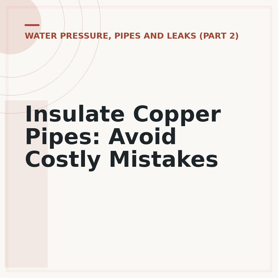 Insulate Copper Pipes: Avoid Costly Mistakes