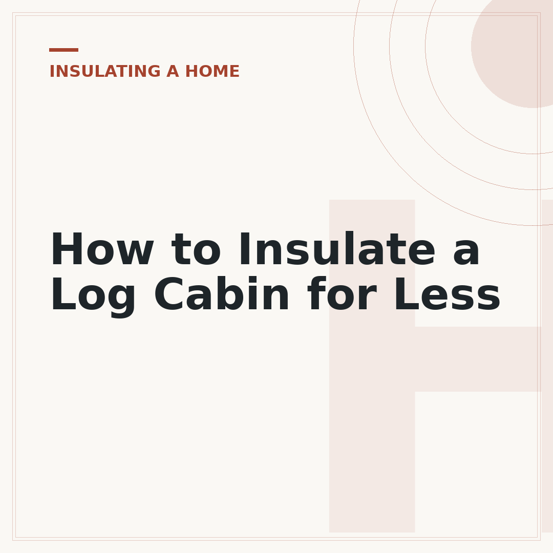 How to Insulate a Log Cabin for Less