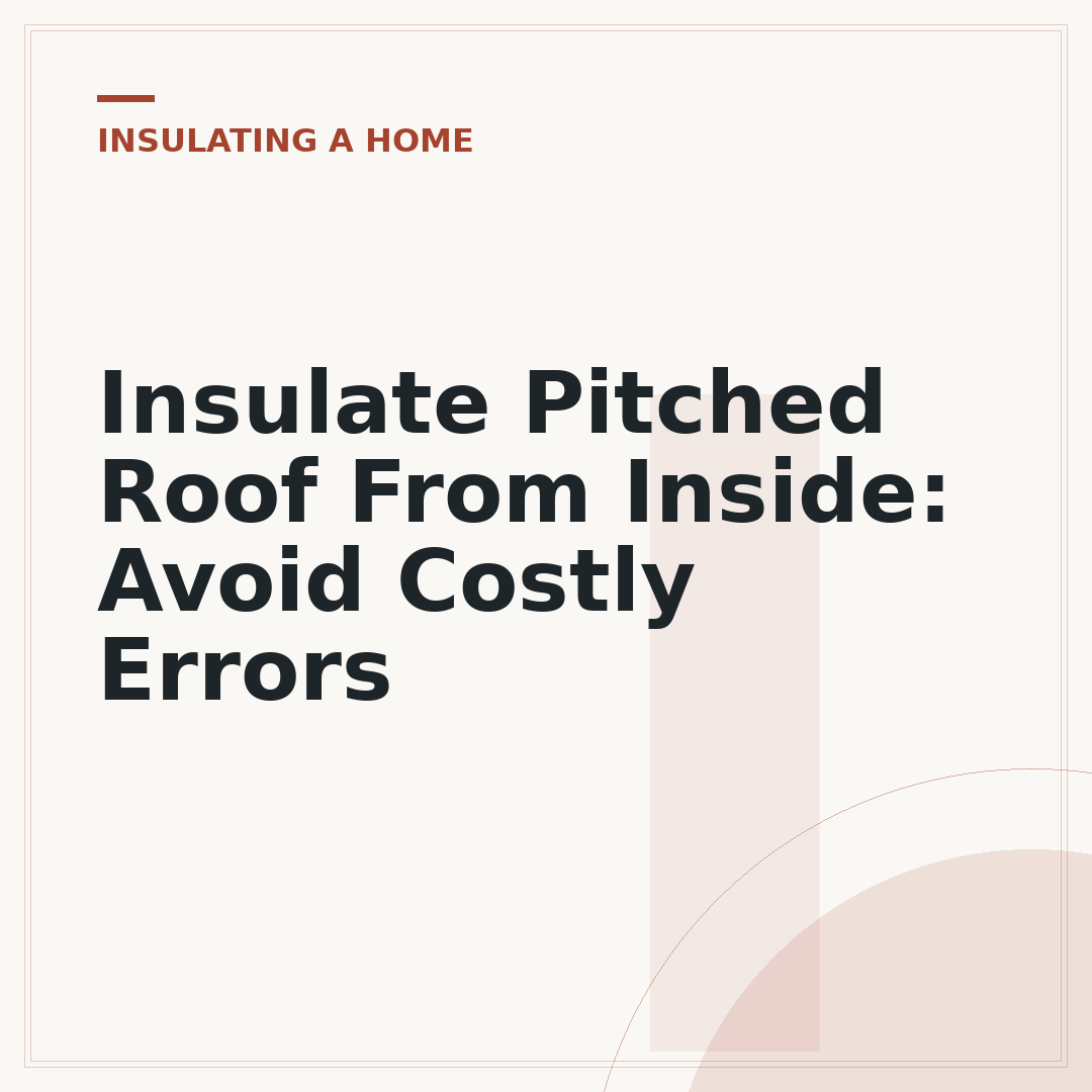 Insulate Pitched Roof From Inside: Avoid Costly Errors