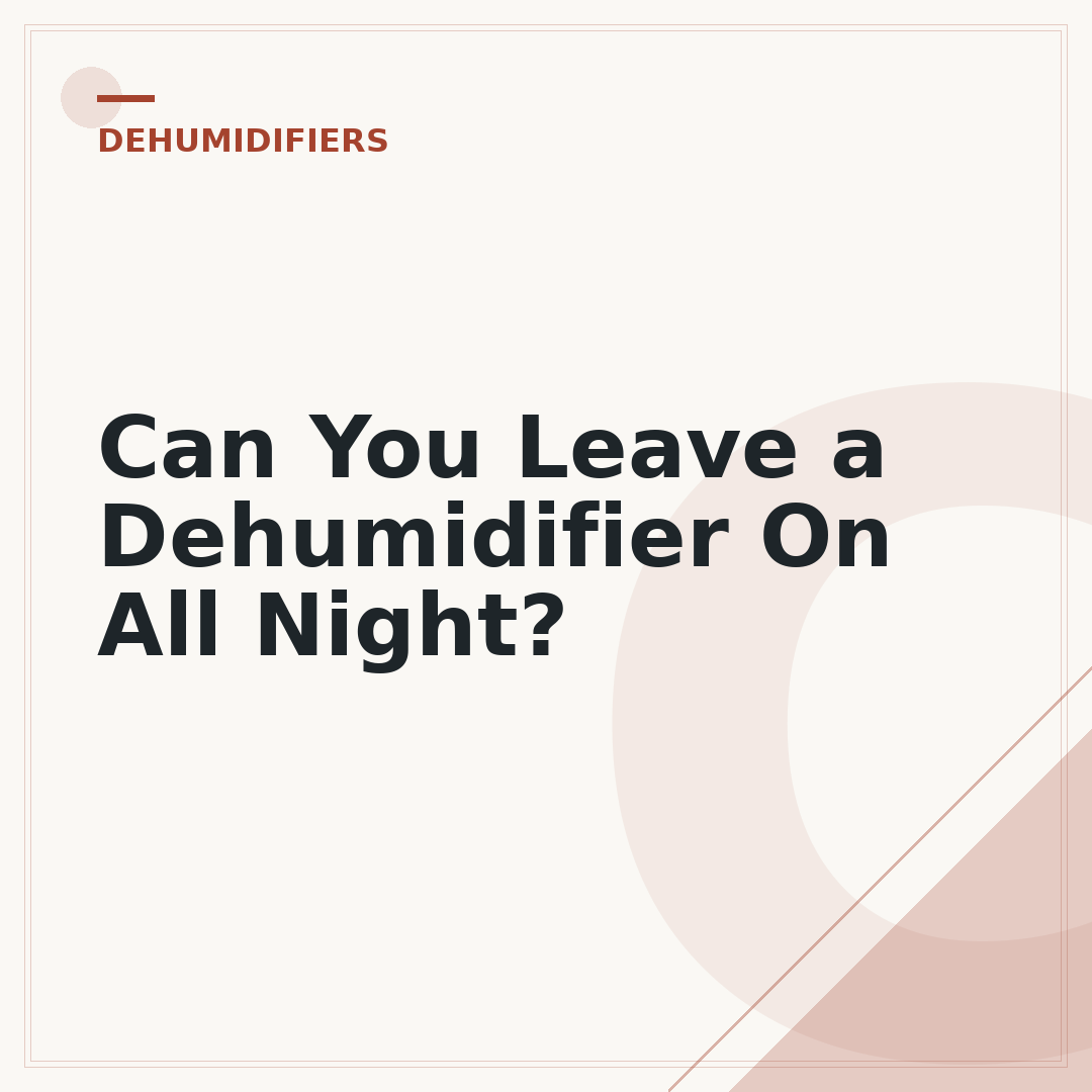 Can You Leave a Dehumidifier On All Night?