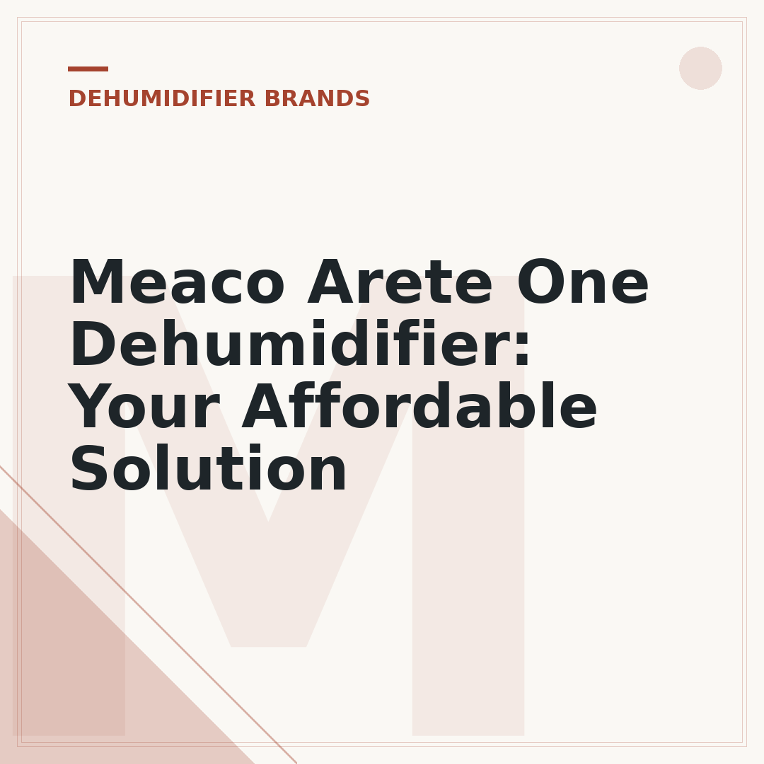 Meaco Arete One Dehumidifier: Your Affordable Solution