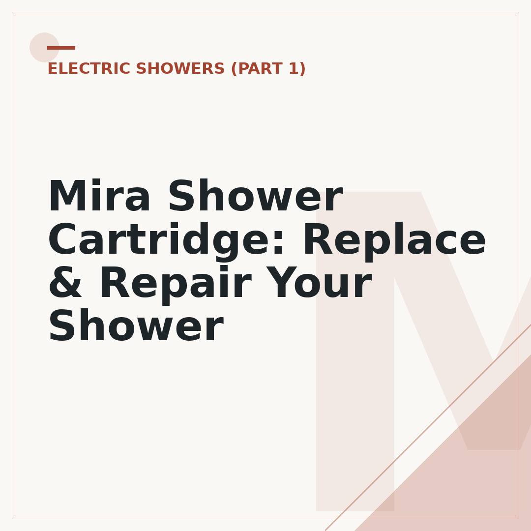 Mira Shower Cartridge: Replace & Repair Your Shower
