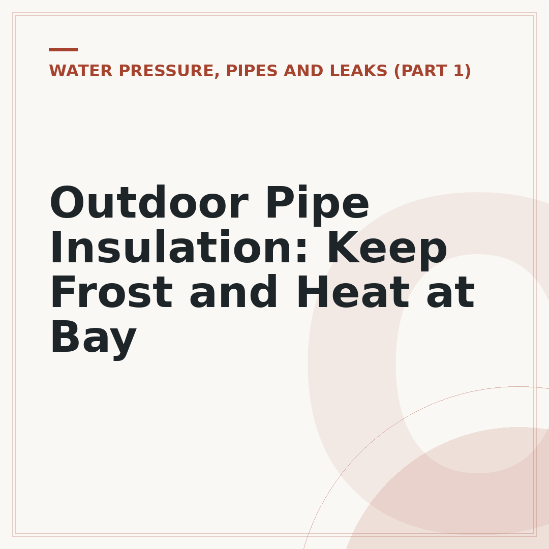 Outdoor Pipe Insulation: Keep Frost and Heat at Bay