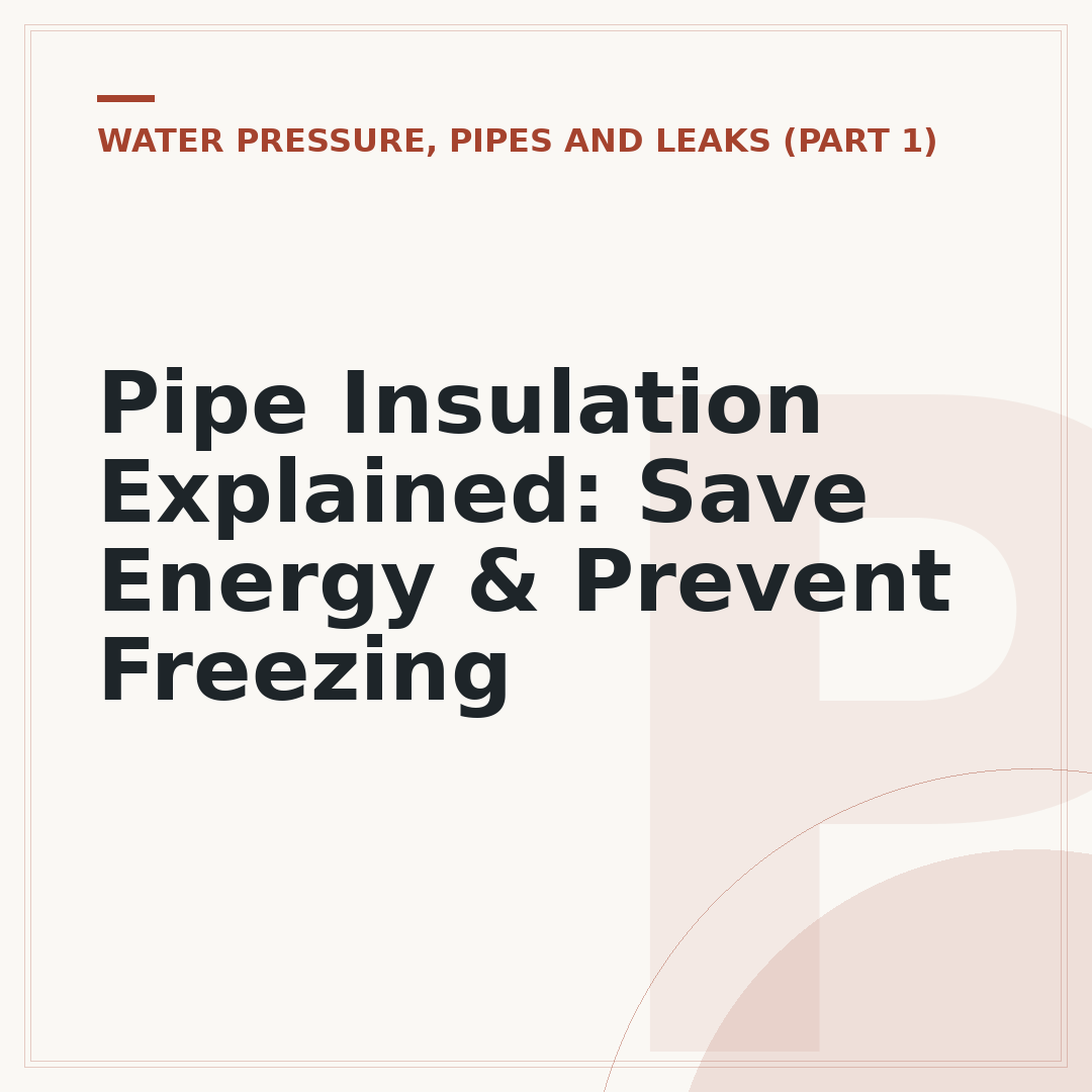 Pipe Insulation Explained: Save Energy & Prevent Freezing