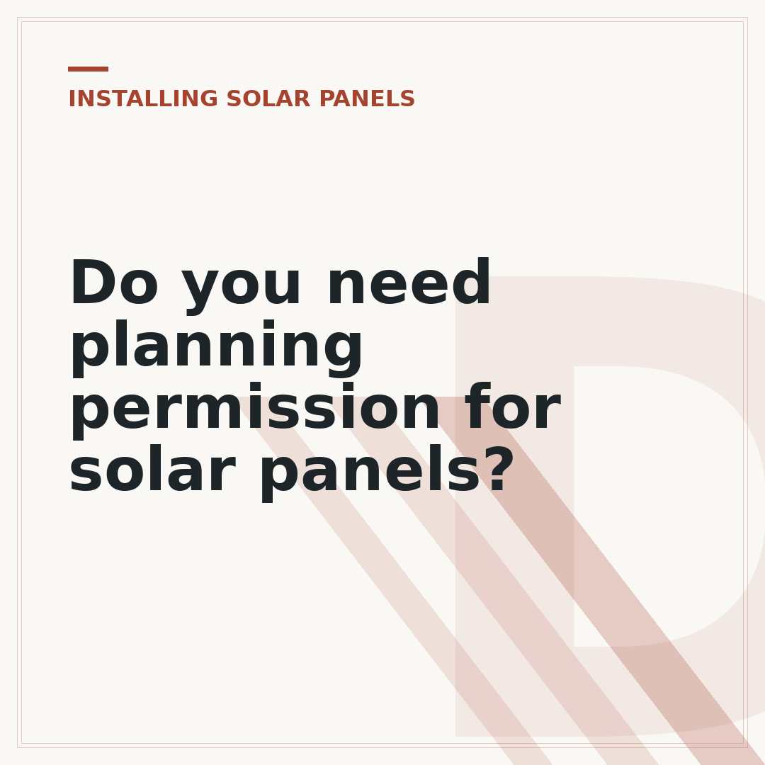 Do you need planning permission for solar panels?