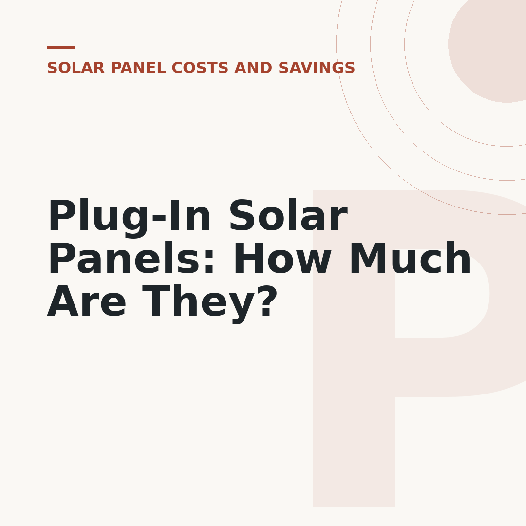 Plug-In Solar Panels: How Much Are They?