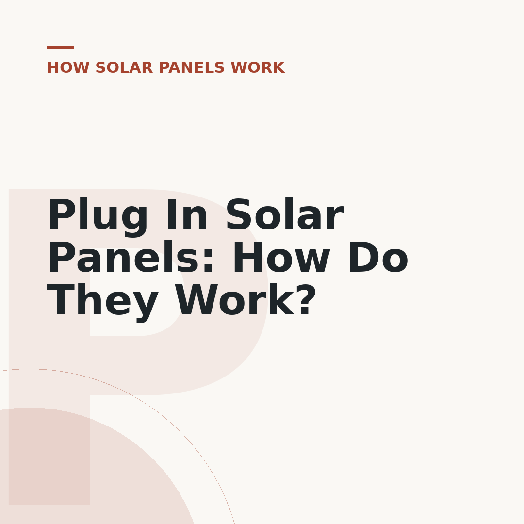 Plug In Solar Panels: How Do They Work?