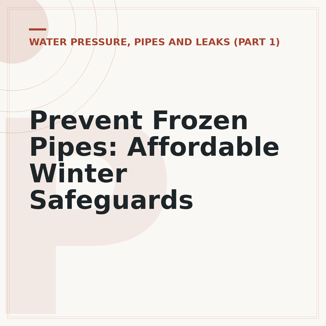 Prevent Frozen Pipes: Affordable Winter Safeguards
