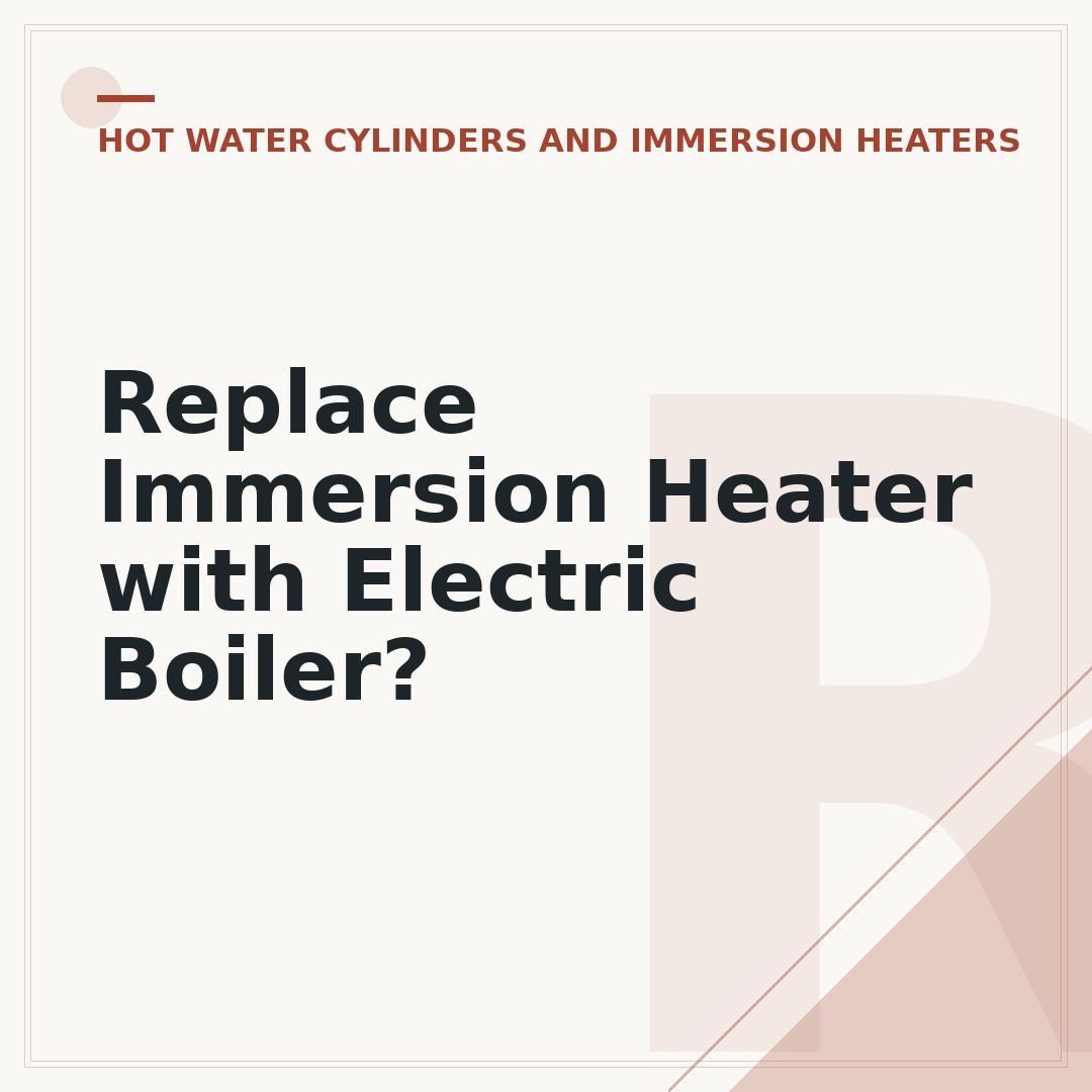 Replace Immersion Heater with Electric Boiler?
