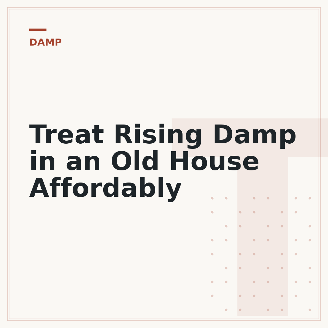 Treat Rising Damp in an Old House Affordably