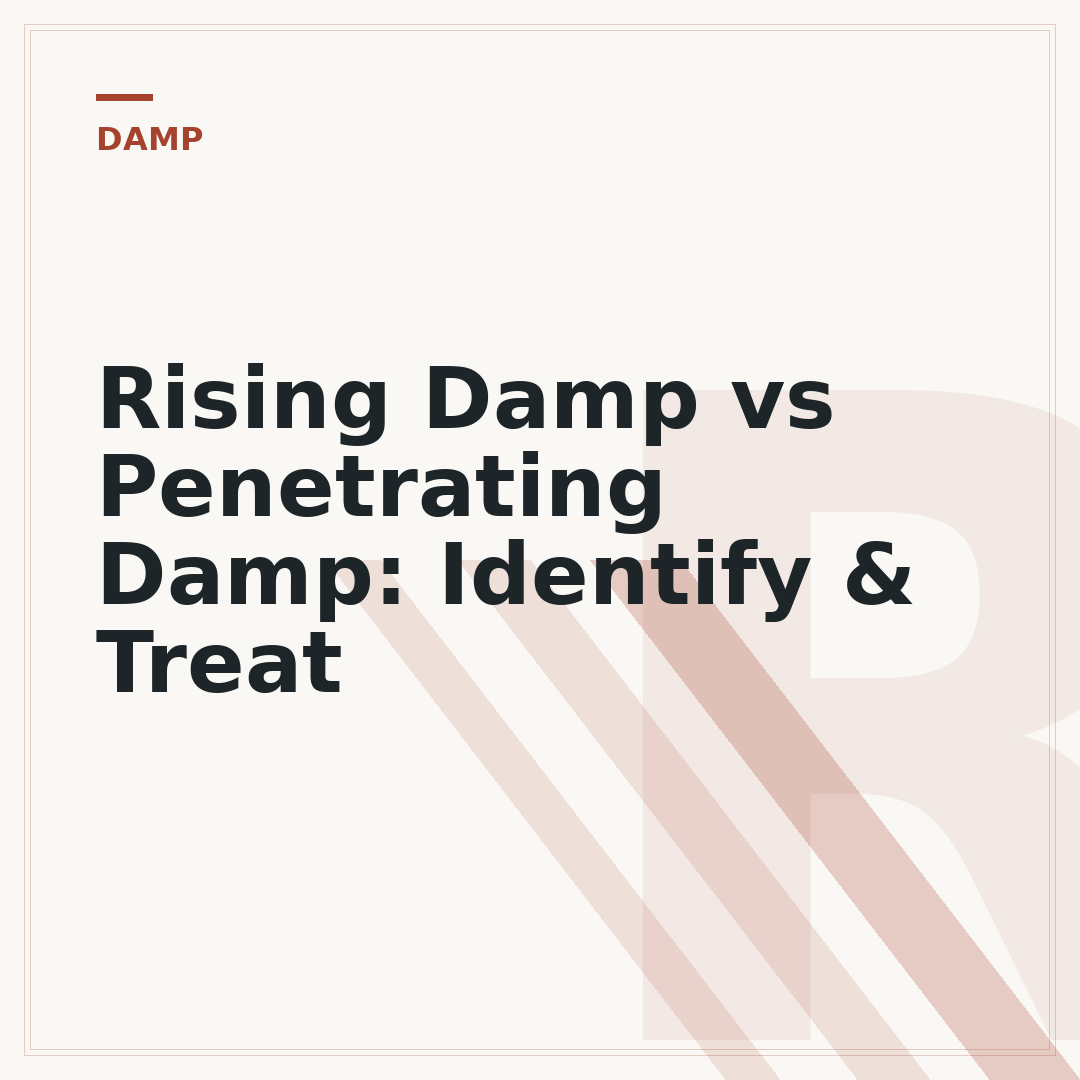 Rising Damp vs Penetrating Damp: Identify & Treat