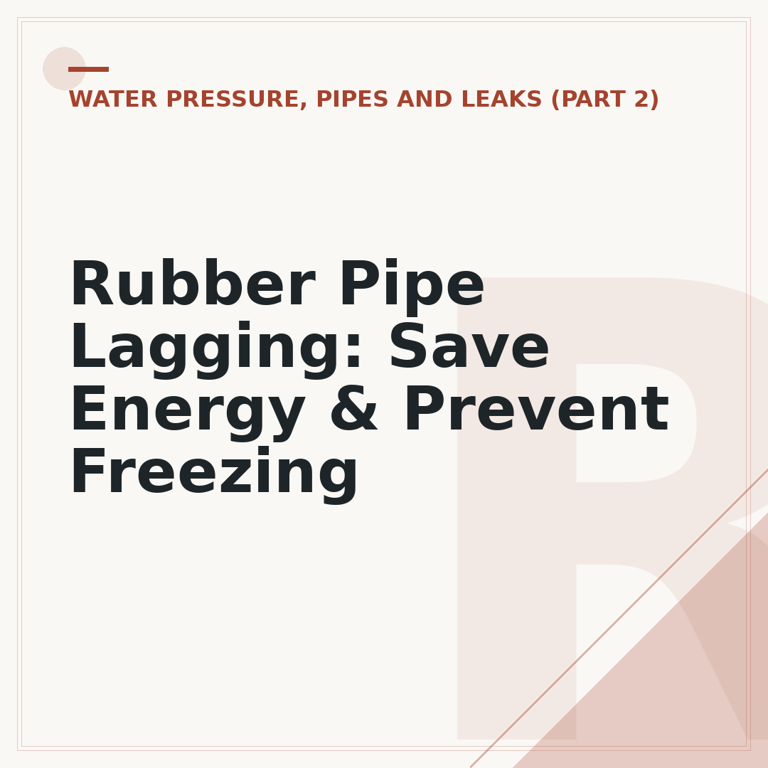 Rubber Pipe Lagging: Save Energy & Prevent Freezing