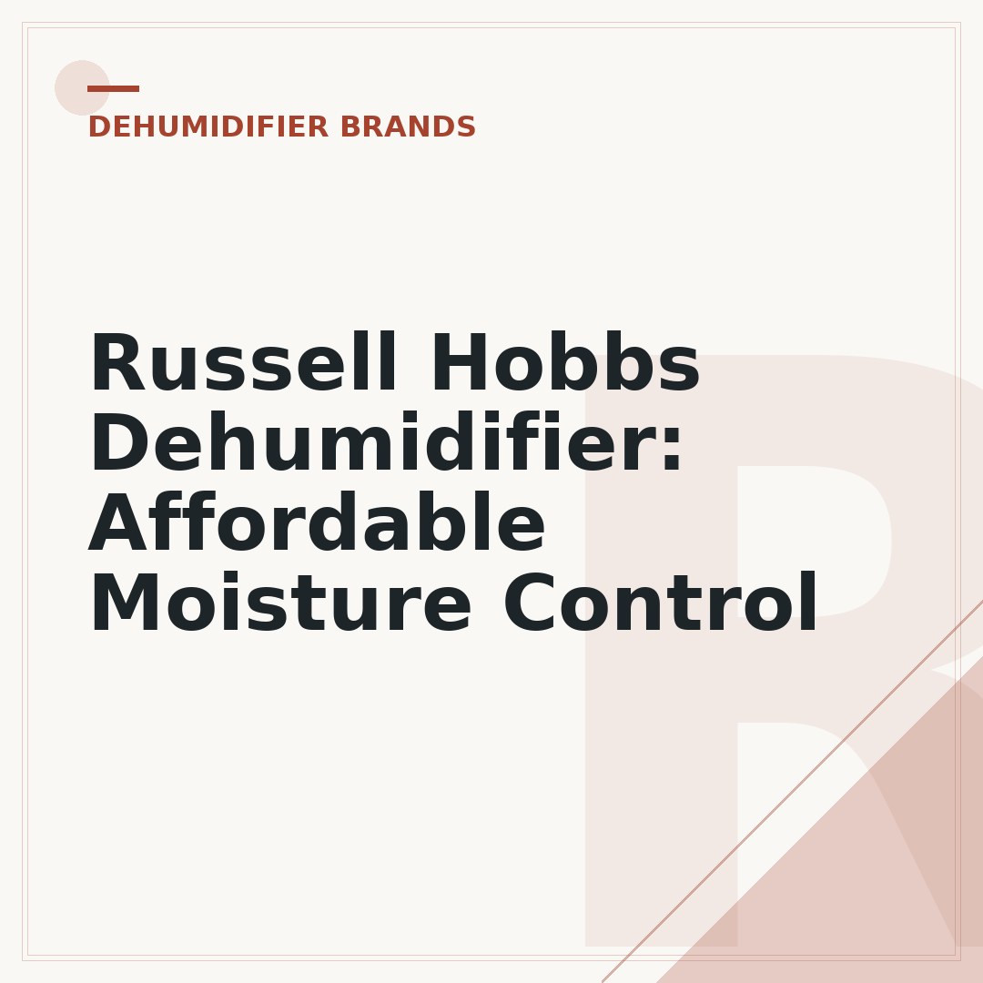 Russell Hobbs Dehumidifier: Affordable Moisture Control