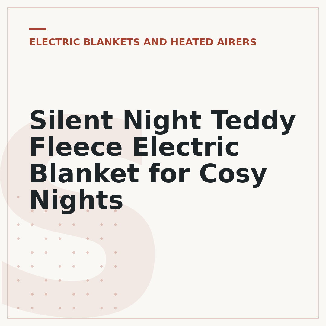 Silent Night Teddy Fleece Electric Blanket for Cosy Nights
