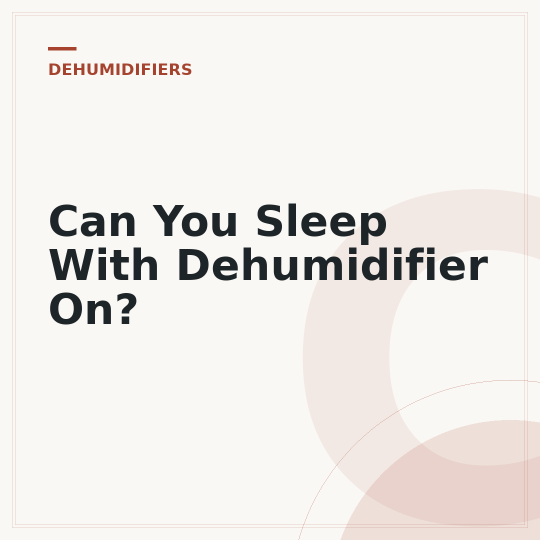 Can You Sleep With Dehumidifier On?