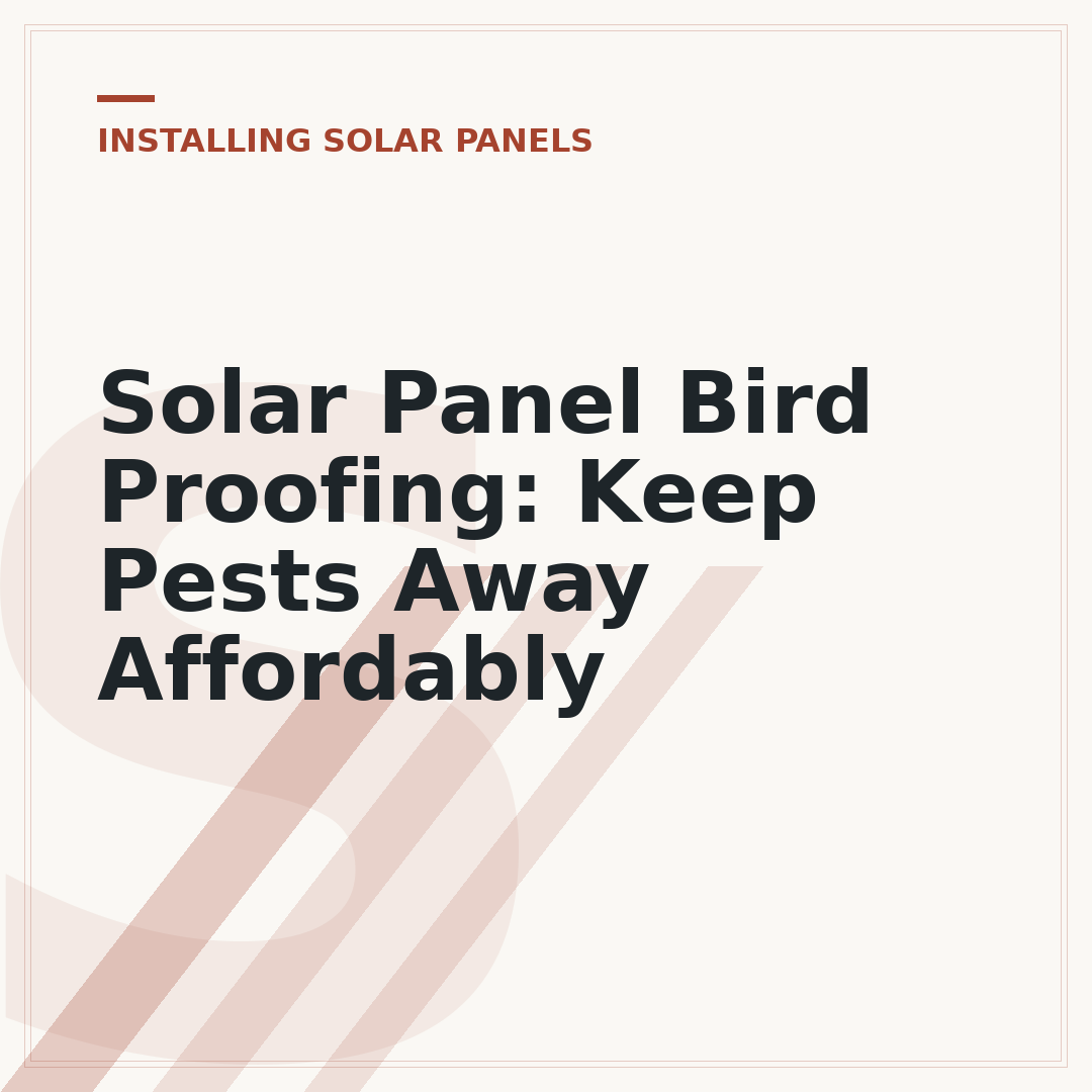 Solar Panel Bird Proofing: Keep Pests Away Affordably