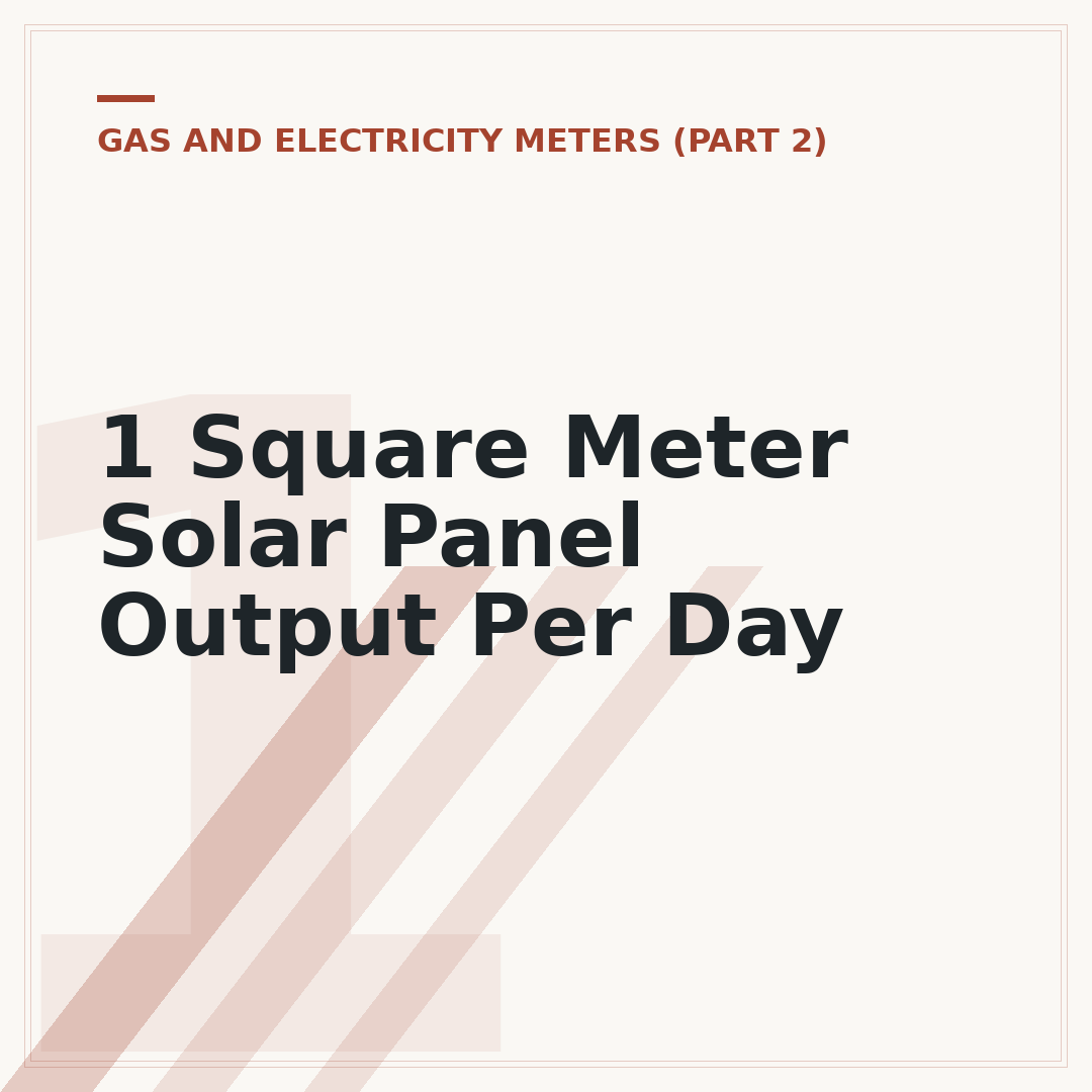 1 Square Meter Solar Panel Output Per Day