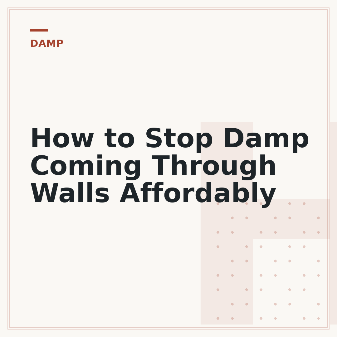 How to Stop Damp Coming Through Walls Affordably