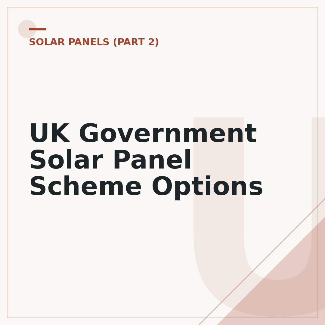 UK Government Solar Panel Scheme Options