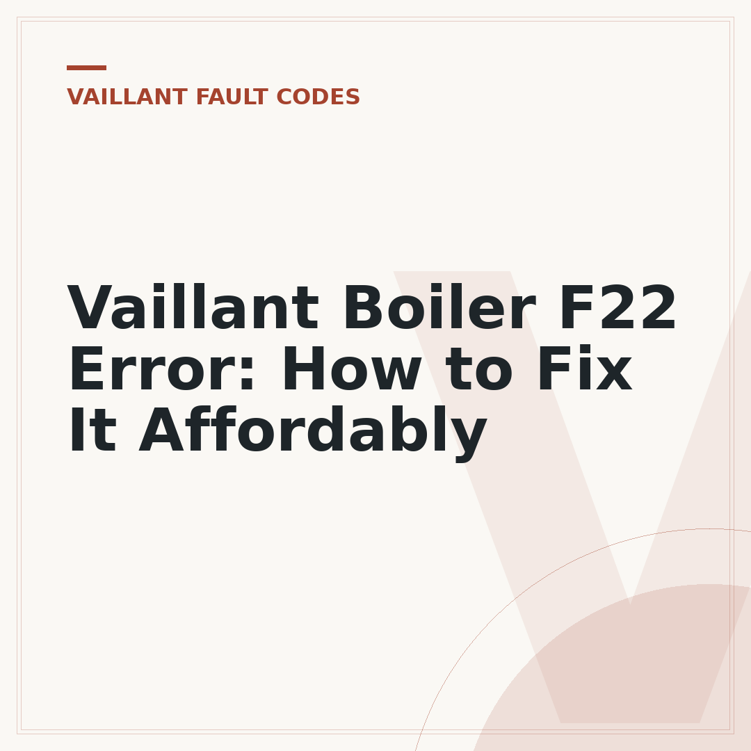 Vaillant Boiler F22 Error: How to Fix It Affordably