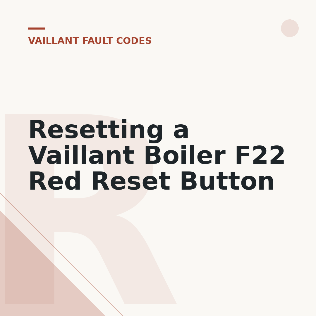 Resetting a Vaillant Boiler F22 Red Reset Button