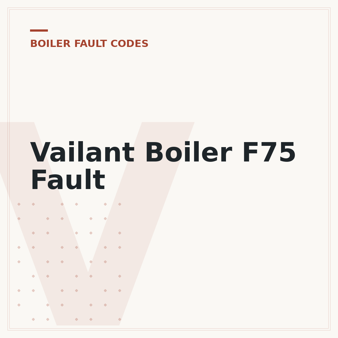 Vailant Boiler F75 Fault
