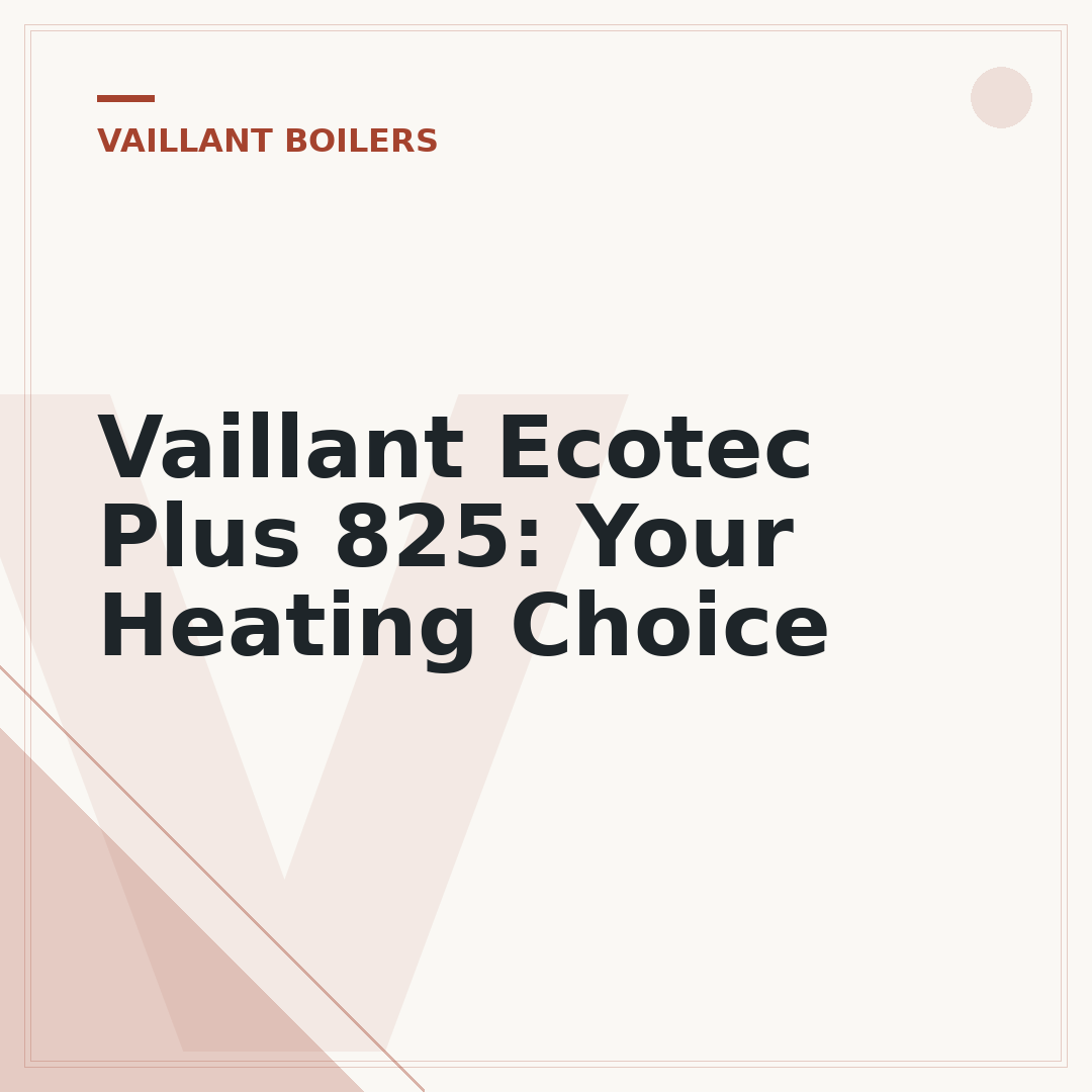 Vaillant Ecotec Plus 825: Your Heating Choice