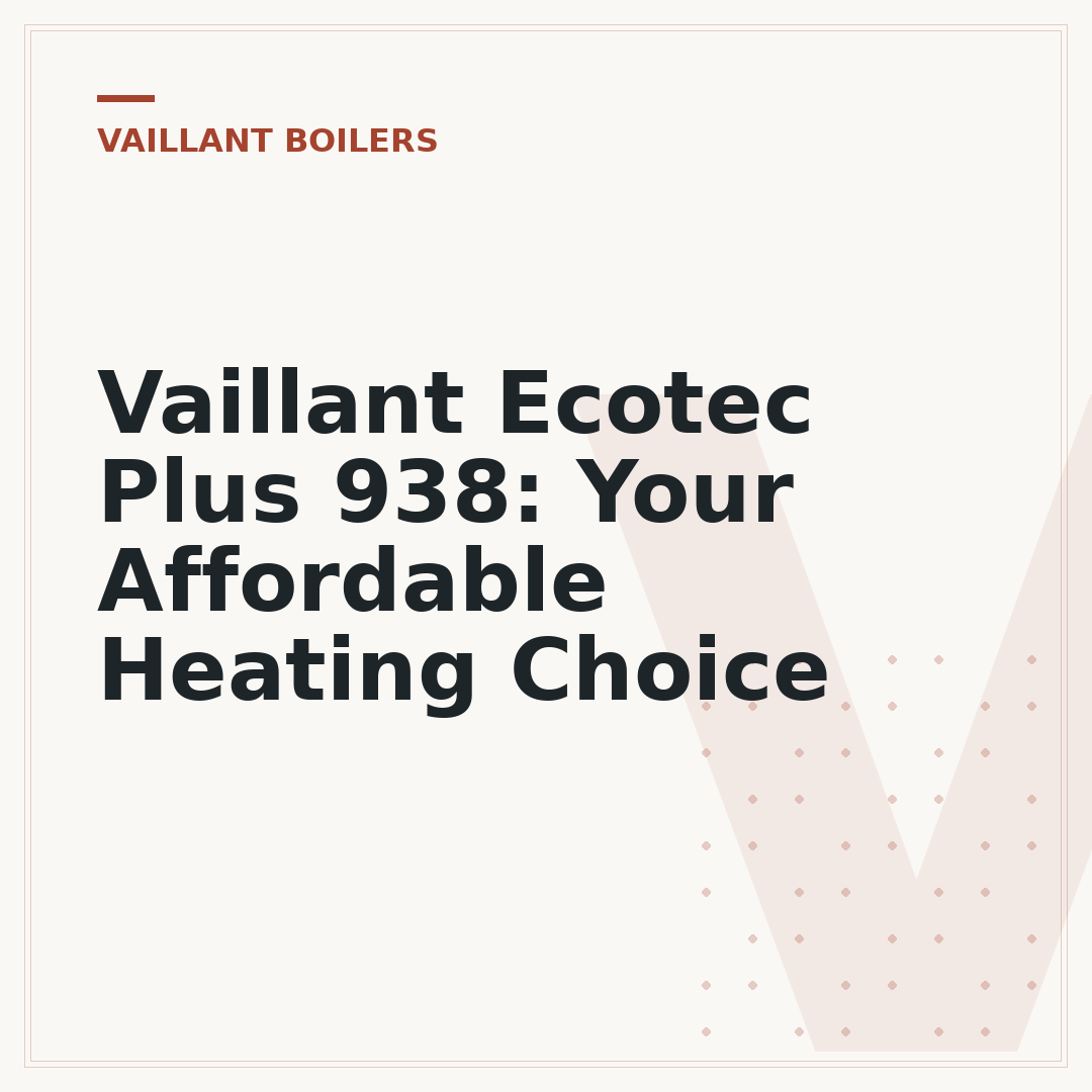 Vaillant Ecotec Plus 938: Your Affordable Heating Choice