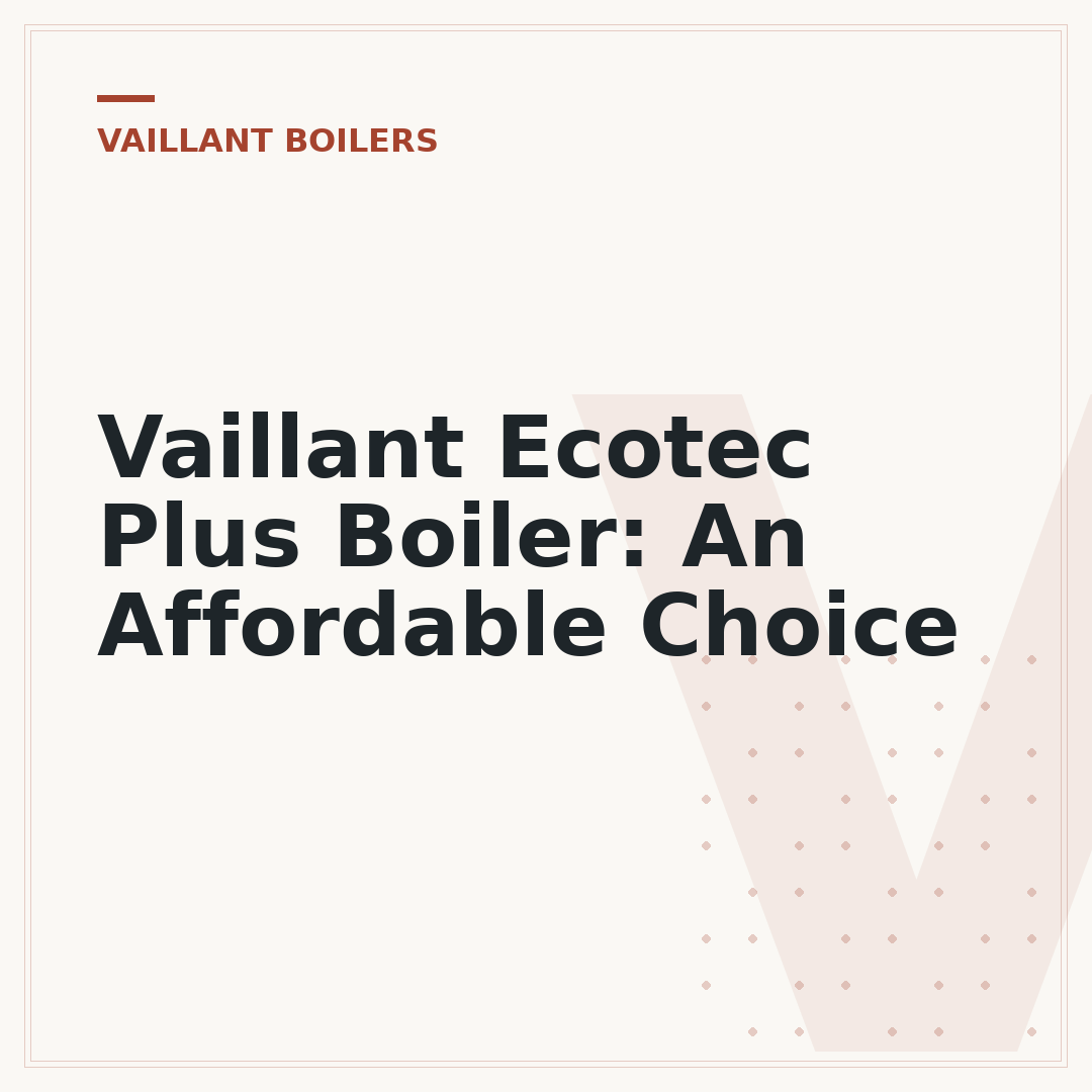 Vaillant Ecotec Plus Boiler: An Affordable Choice