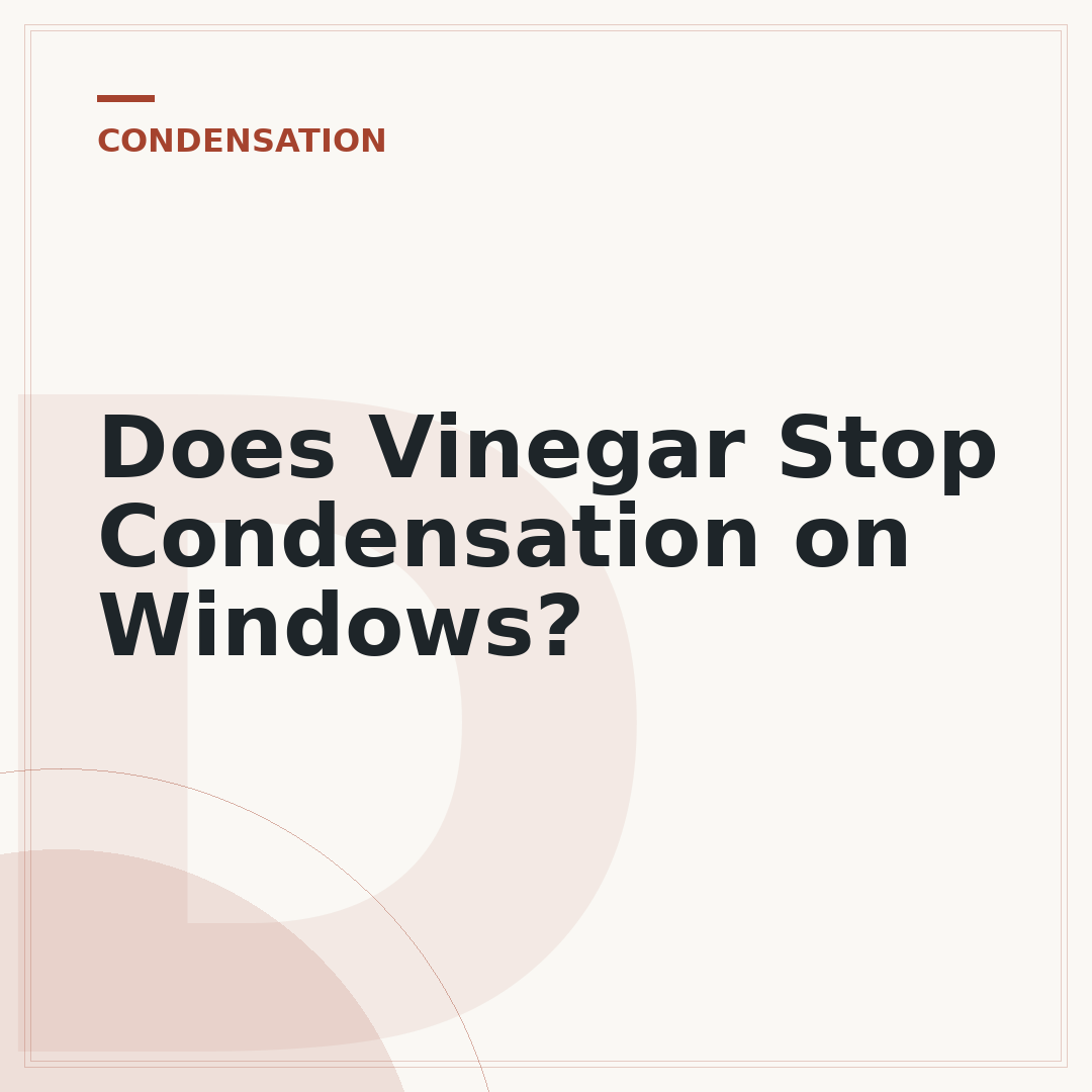 Does Vinegar Stop Condensation on Windows?