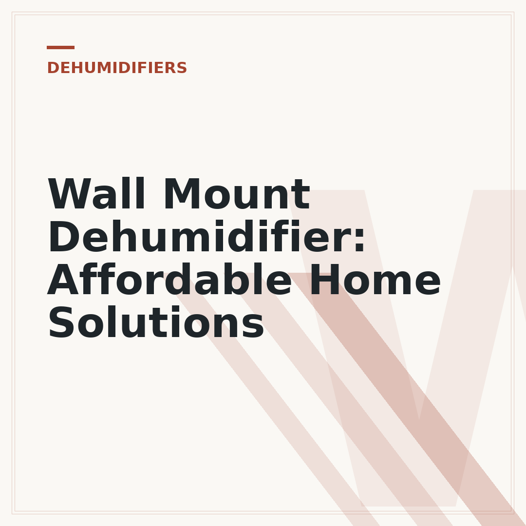 Wall Mount Dehumidifier: Affordable Home Solutions