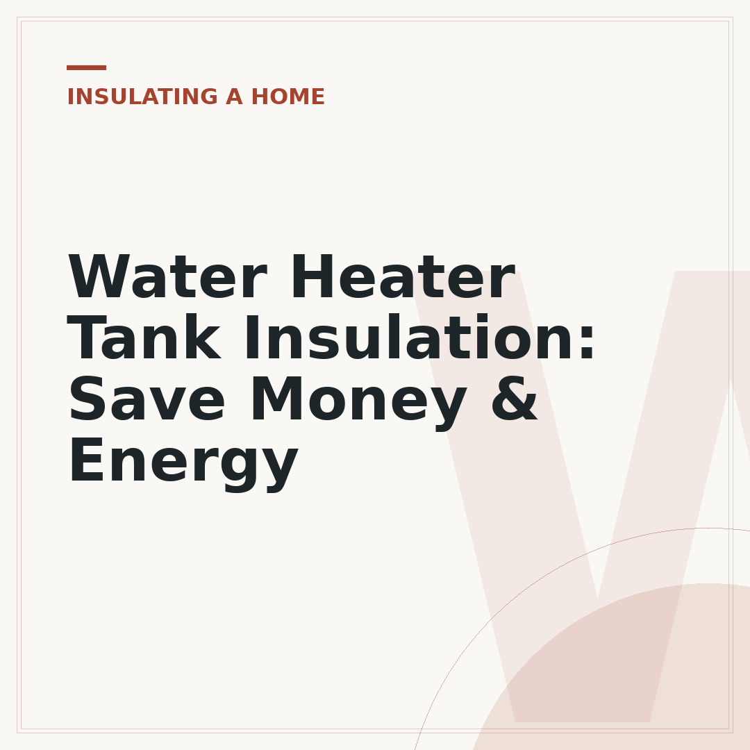 Water Heater Tank Insulation: Save Money & Energy