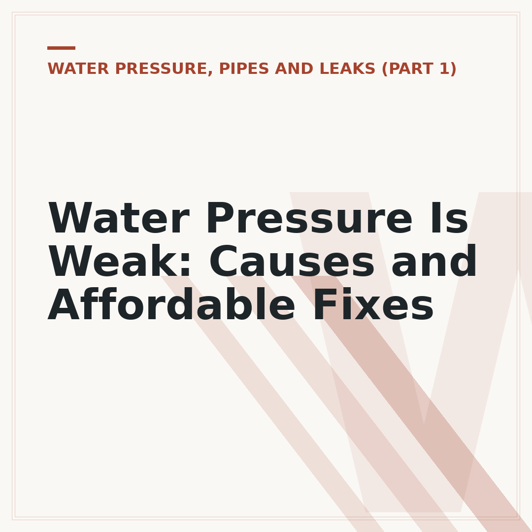 Water Pressure Is Weak: Causes and Affordable Fixes