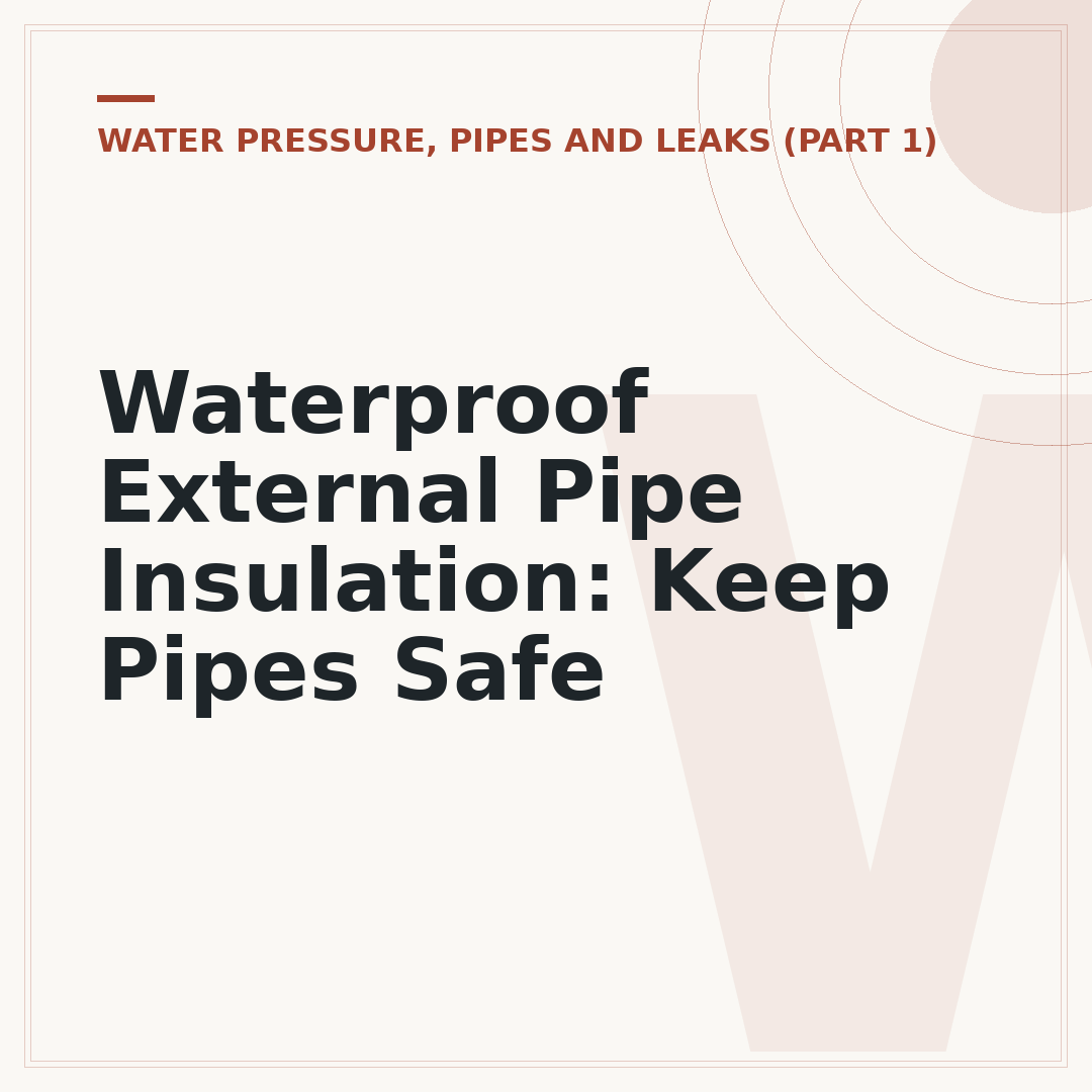Waterproof External Pipe Insulation: Keep Pipes Safe
