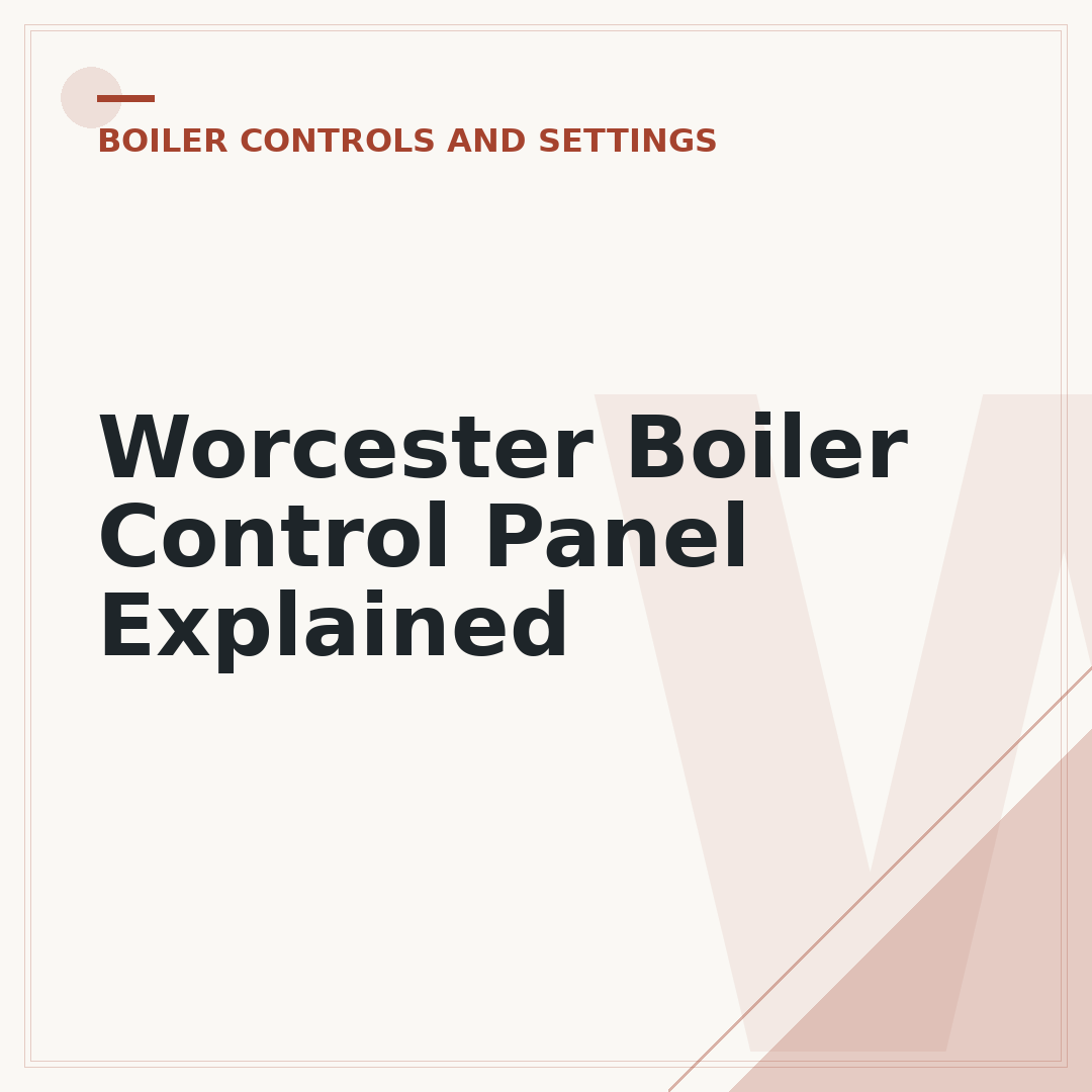 Worcester Boiler Control Panel Explained
